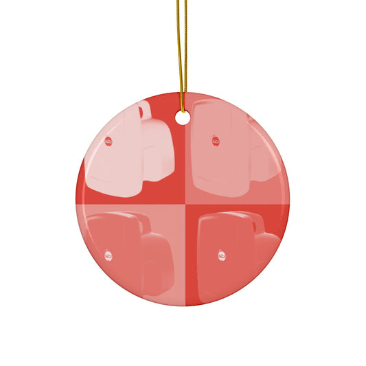 Pop Art Camera Ceramic Ornament — Colorful 2-Sided Holiday Decoration
