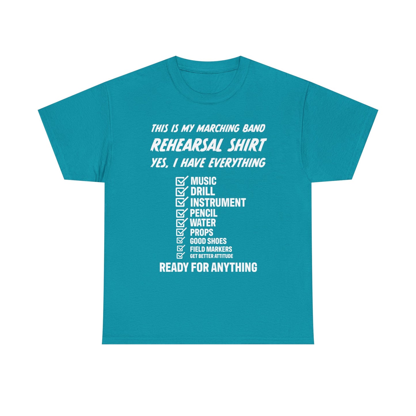 Rehearsal Checklist Tee — Marching Band Essential (Unisex)