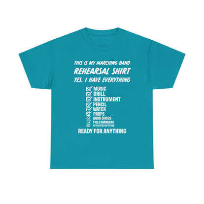 Rehearsal Checklist Tee — Marching Band Essential (Unisex)