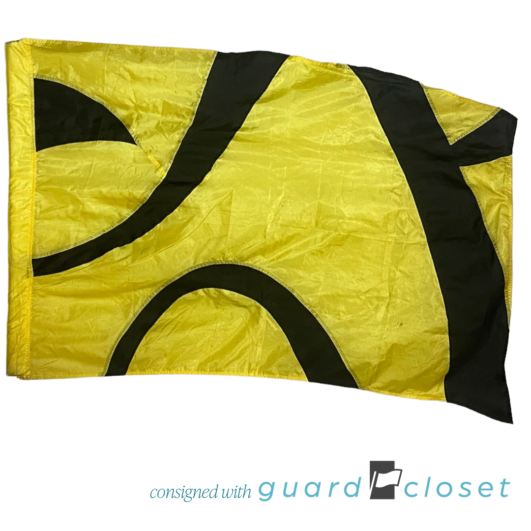 15 Yellow Black Abstract Script Flags by American Band