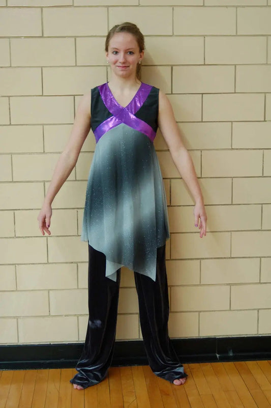 9 gray purple skirted uniforms by Creative Costuming & Designs (5 Male, 4 Female- Female Shown)