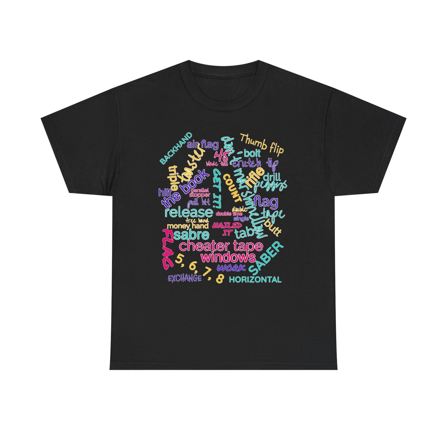 Colorful Word Cloud T‑Shirt — Playful Typography Graphic Tee