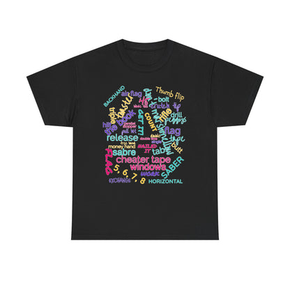 Colorful Word Cloud T‑Shirt — Playful Typography Graphic Tee