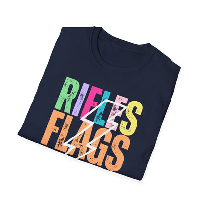 Starting Line Design Co - Colorful Lightning Bolt Flags Rifles Sabres Tee