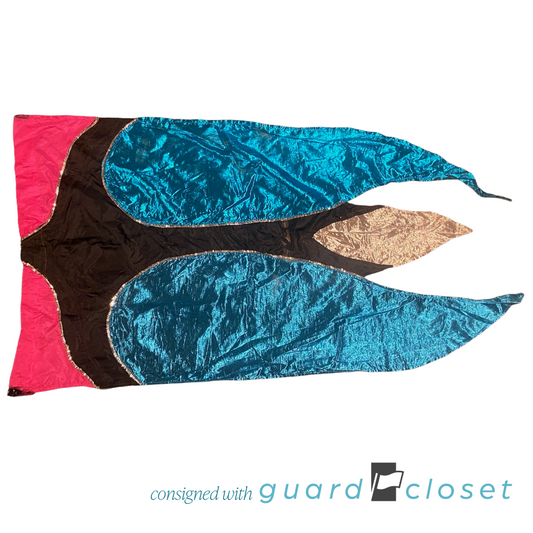 26 Fuchsia Black Teal Silver Flags
