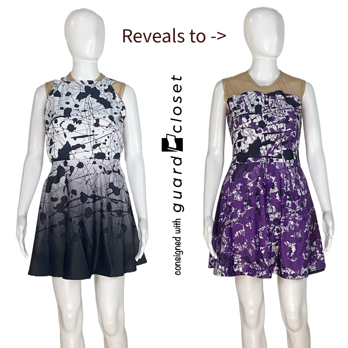 11 Multi Color Black White Artist Paint Splatter Convertible Reveal Dresses and Pants and Top by StylePlus