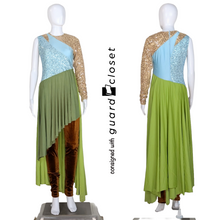 Load image into Gallery viewer, 14 Multicolor One Sleeve Skirted Unitards by Creative Costuming &amp; Designs
