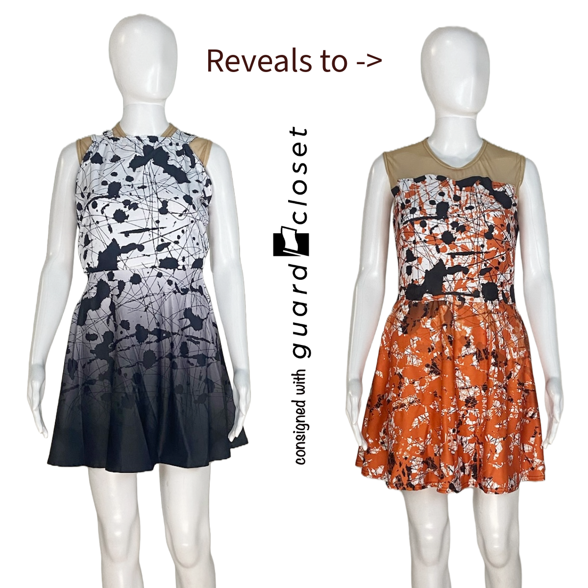 11 Multi Color Black White Artist Paint Splatter Convertible Reveal Dresses and Pants and Top by StylePlus