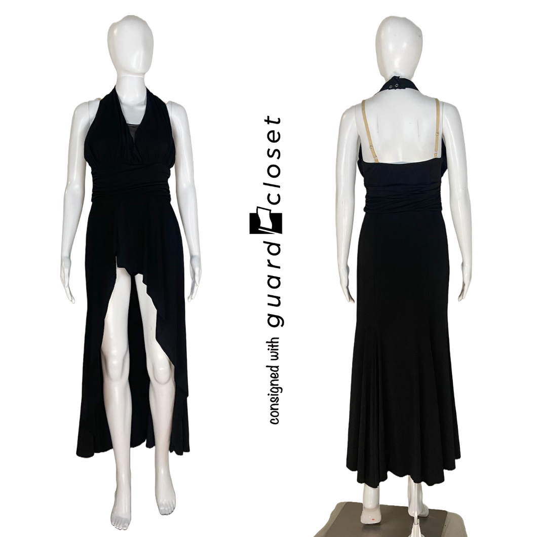 14 Black Halter Top Skirted Leotard by Weissman