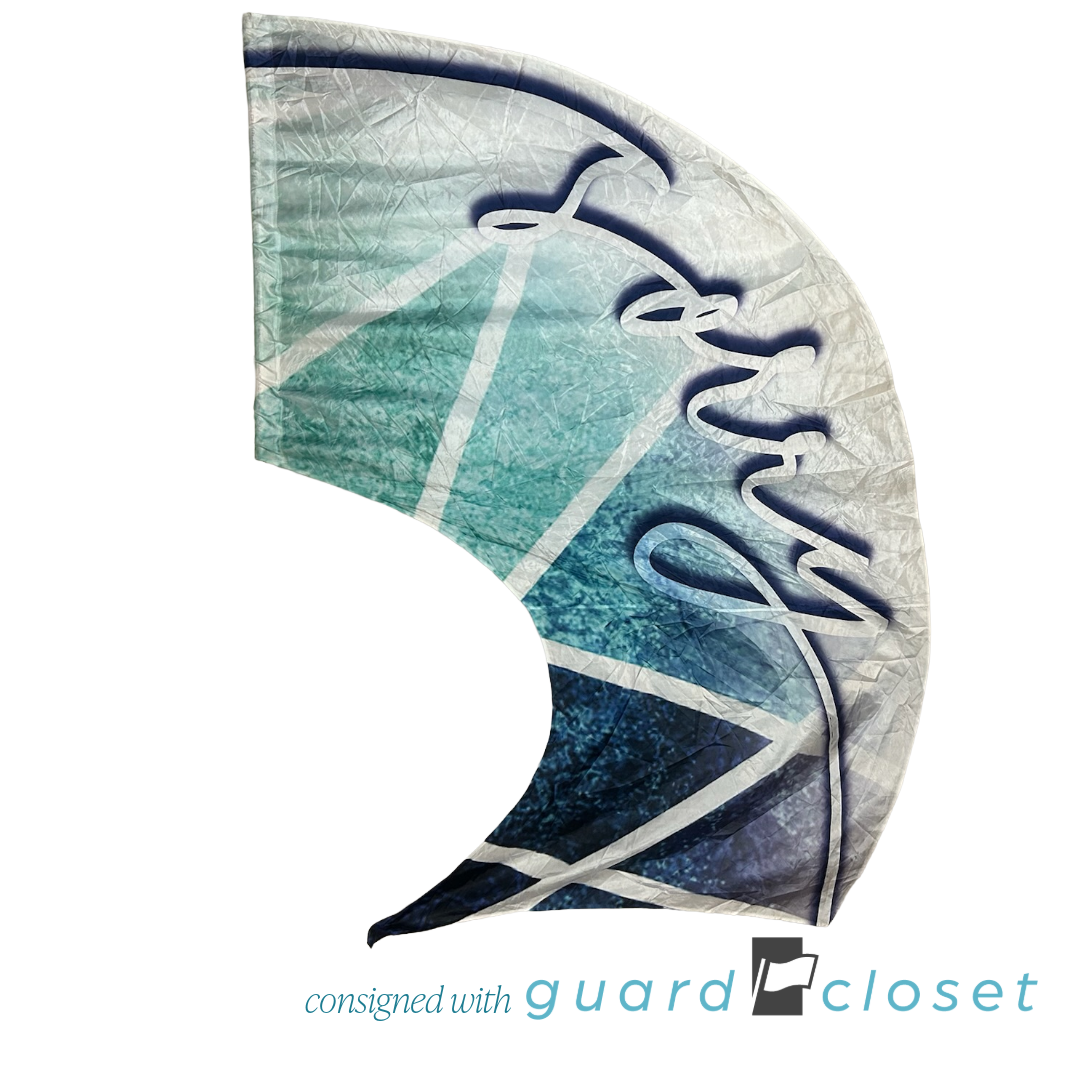 13 Shades of Blue and Aqua Sorry Text Script Swing Flags by Band Today