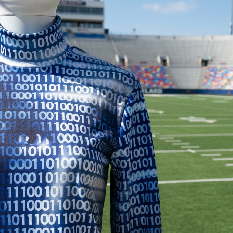 102 Blue White Black Binary Numbers Tech Faces Performance Tops and Shako Covers by Showday