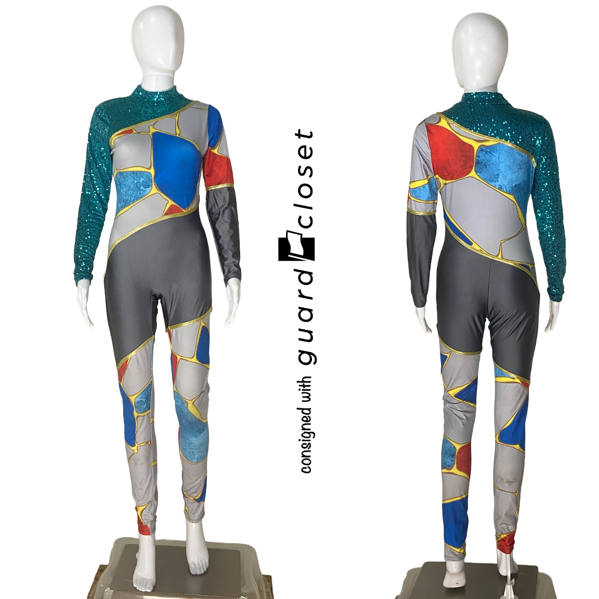 Gray Multi Color Long Sleeve Unitards | Creative Costuming & Designs | Set of 15