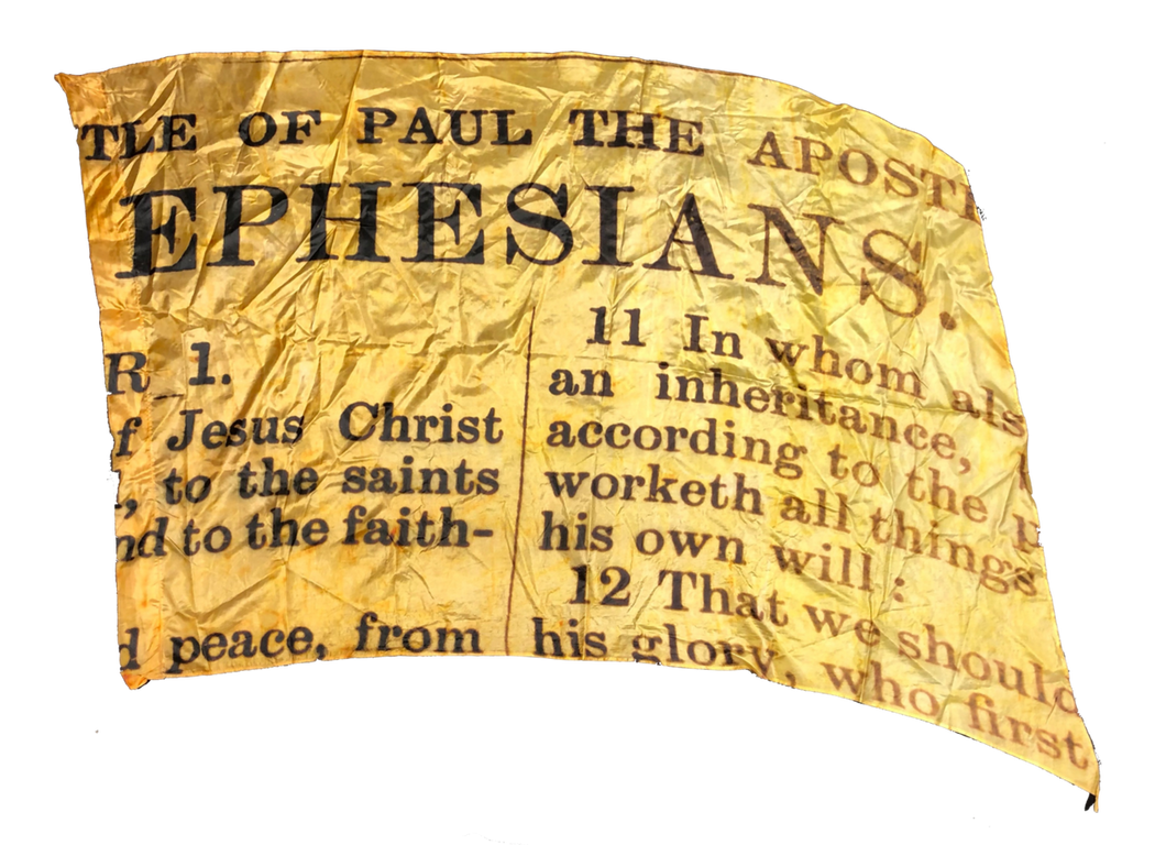 70 beige gold Bible scripture Winter Guard Tarps flags- Varied Designs