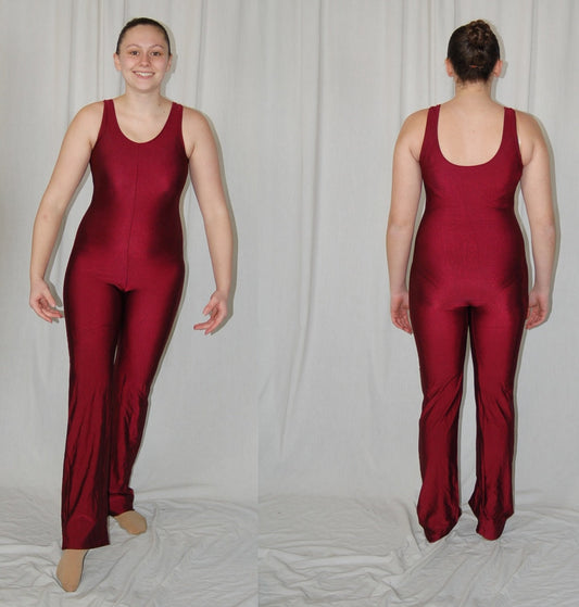 6 Solid Maroon Sleeveless Unitards