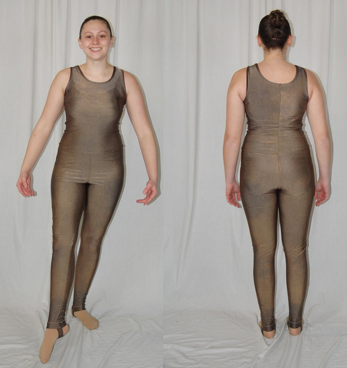 8 Solid Gray Green Dance Sophisticates Sleeveless Unitards