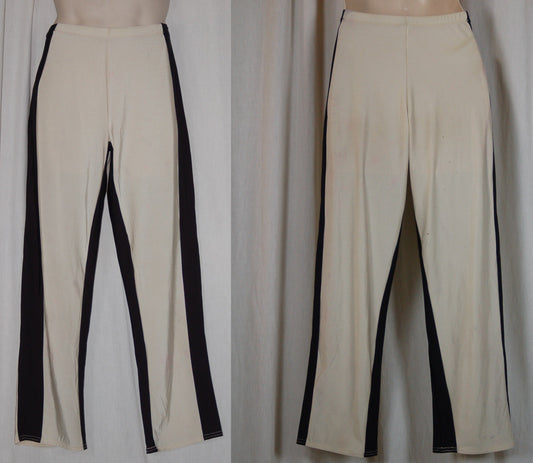 9 beige black pants