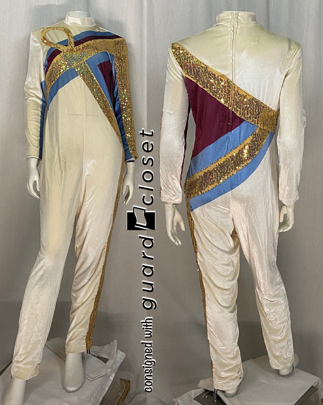 94 beige DeMoulin uniforms with Egyptian ankh symbol