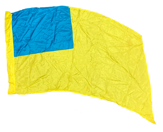 7 blue yellow block flags