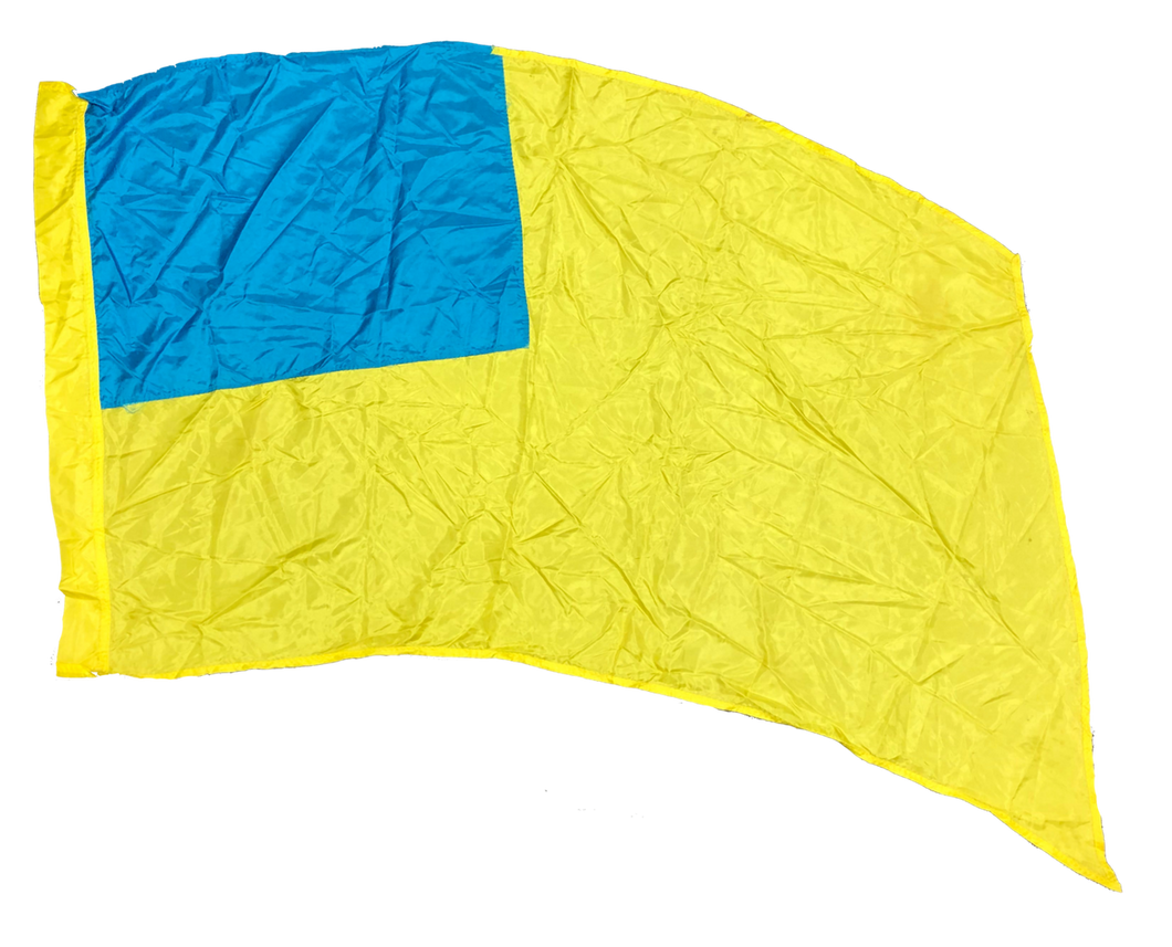 7 blue/yellow block flags