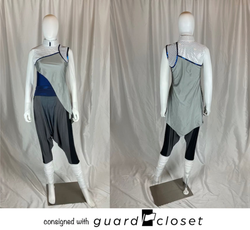 17 blue white gray black Creative Costuming & Designs unitards