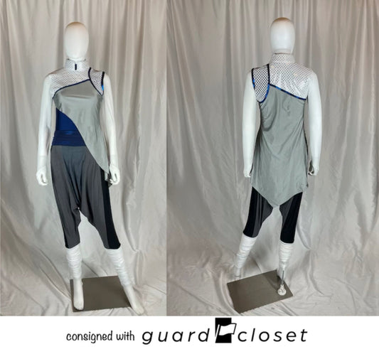 17 blue white gray black Creative Costuming & Designs unitards