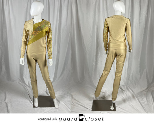 15 beige gold neutral long sleeve tops and pants by Creative Costuming & Designs