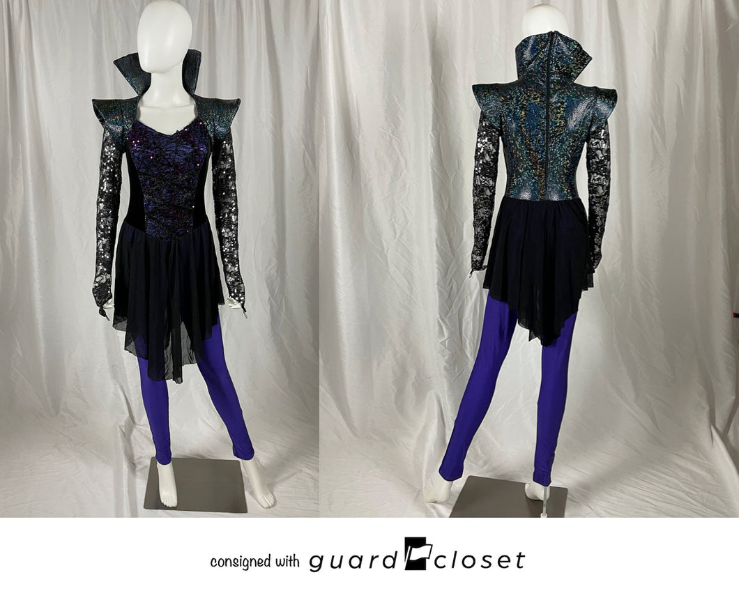 19 purple fuchsia snake skin long sleeve unitards by Creative Costuming & Designs