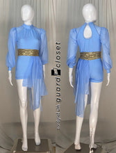 Load image into Gallery viewer, 10 light blue gold long sleeve shortards + 2 long sleeve unitards Creative Costuming &amp; Designs
