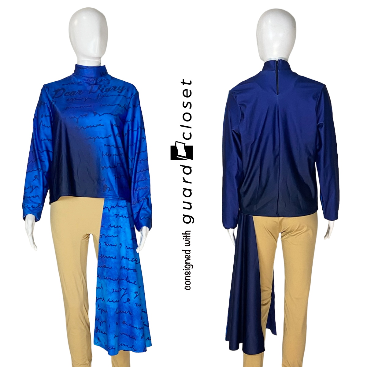 Blue Tan Dear Diary Text Performance Tops, Hip Capes, and Shako Wraps  | McCormicks | Set of 58