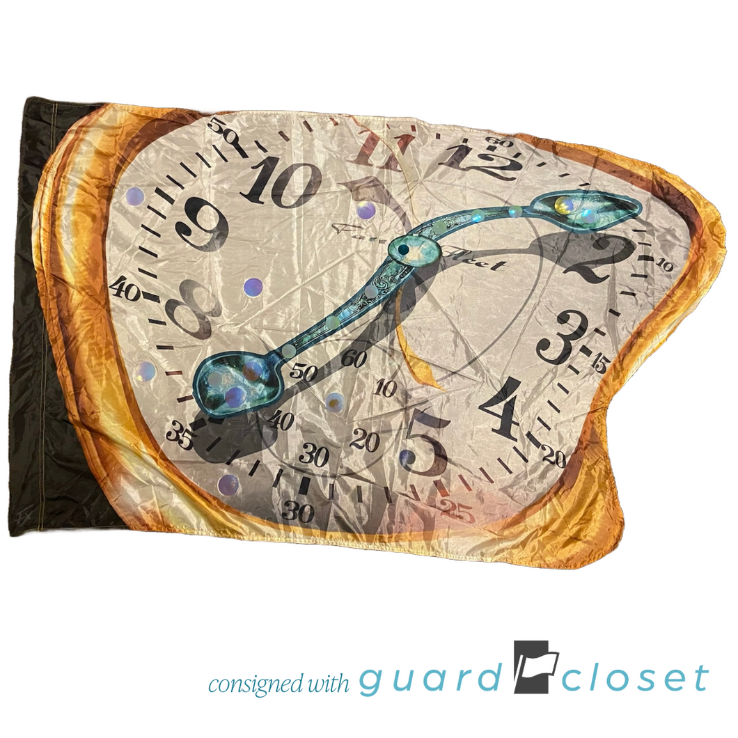 38 Gold Aqua Warped Clock Time Flags by Field & Floor FX