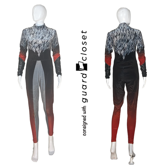 25 Red Riding Hood Wolf gray red black long sleeve Showday Designs Unitards