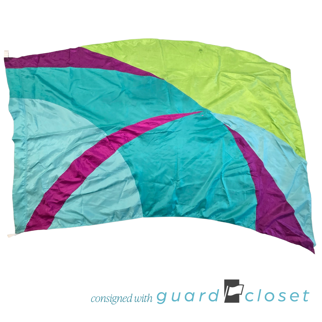 14 Aqua Green Purple Flags