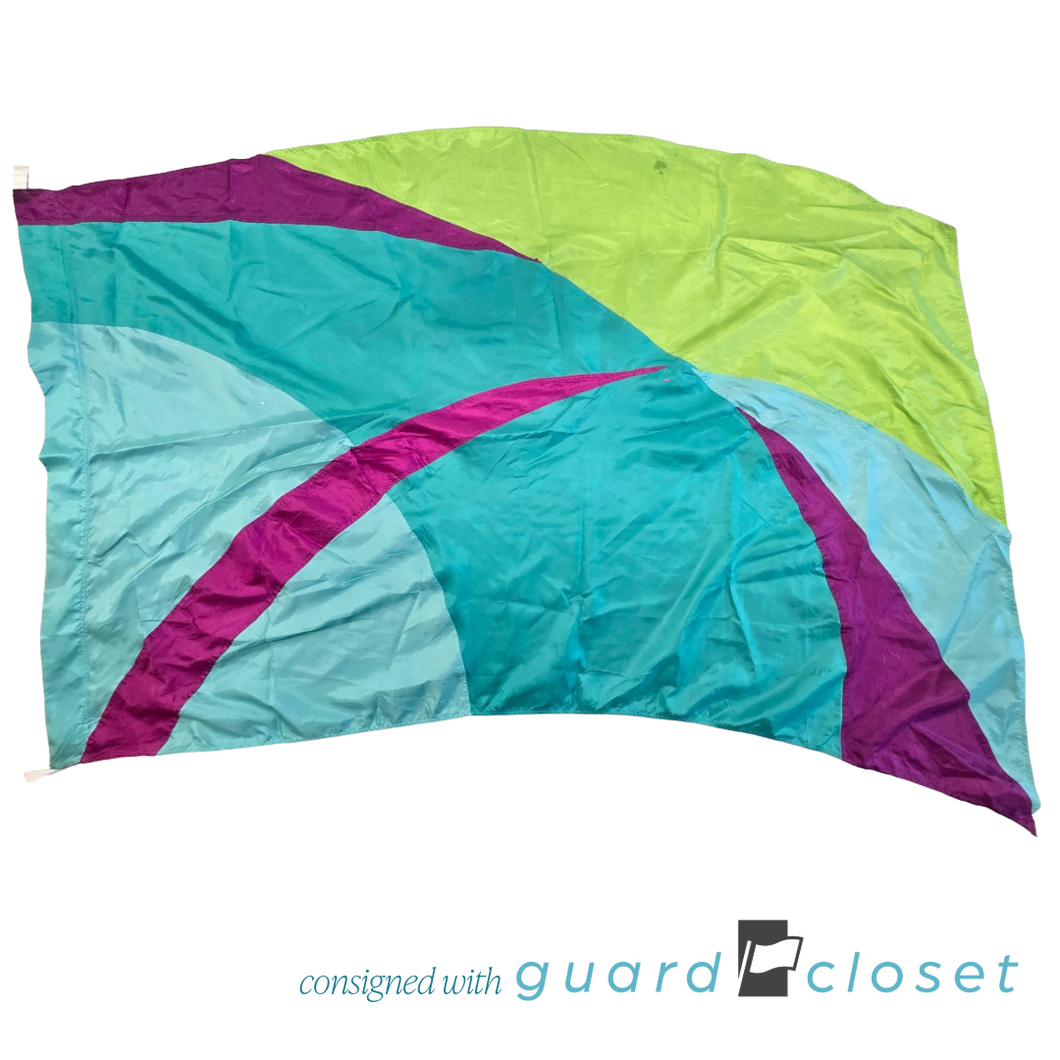 14 Aqua Green Purple Flags