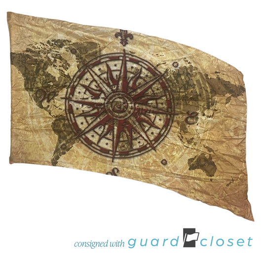 11 Beige Compass Map Flags 560530 by Band Shoppe