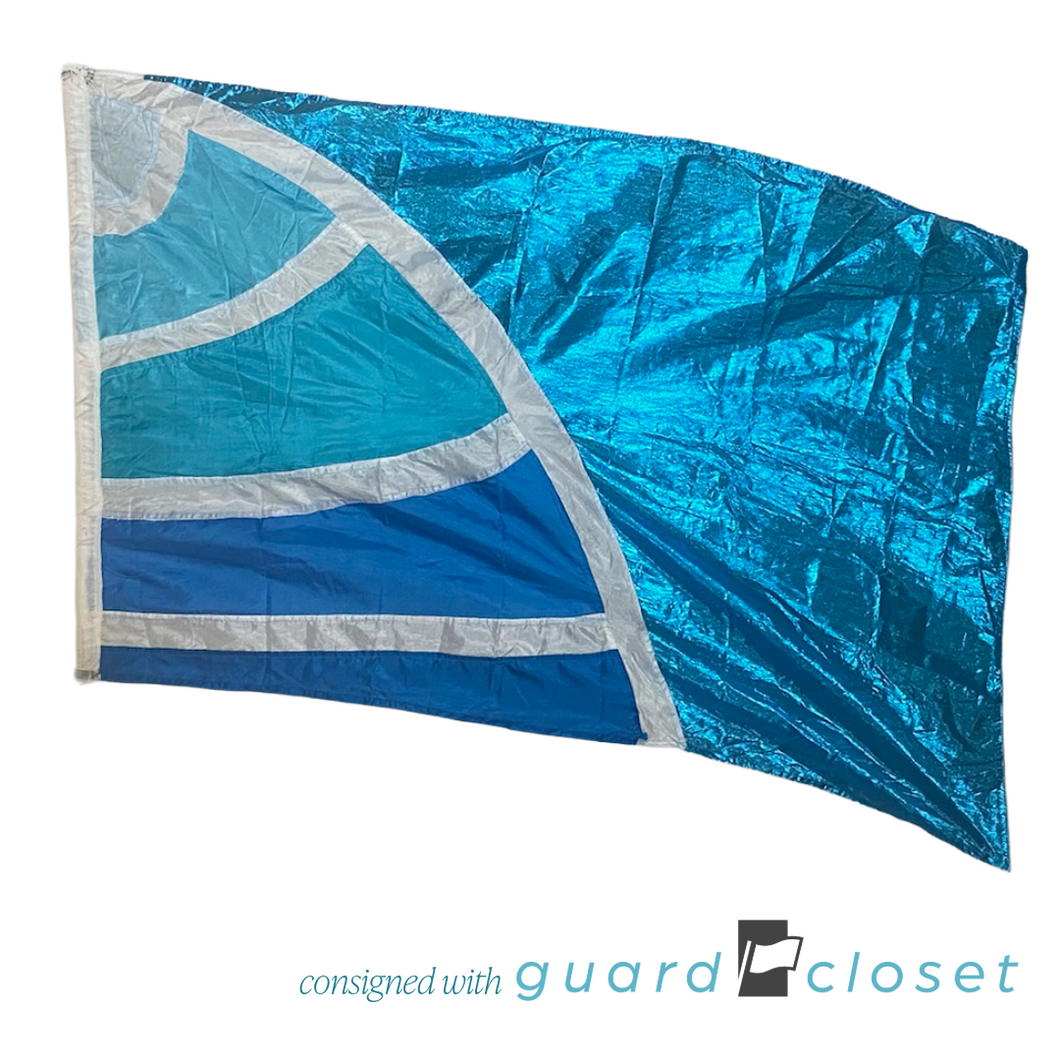 10 Shades of Blue Aqua and White Water Sailboat Flags