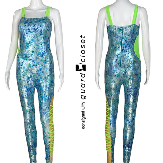 19 Varied Shades of Blue and Neon Green Unitards by Baltogs