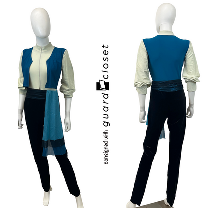 25 Black and Blue Pirate Unitards with Attached Vests by Creative Costuming & Designs