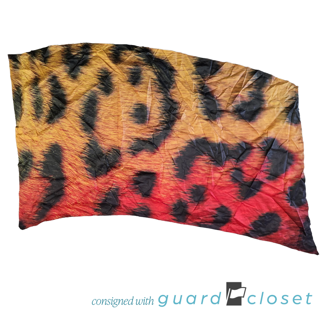 10 Red Orange Leopard Print Flags