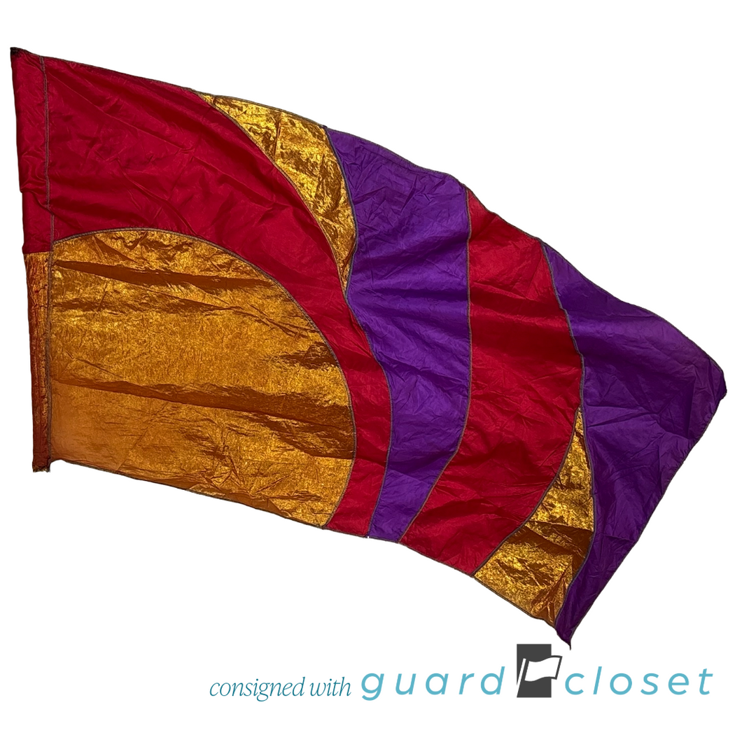 8 Purple Magenta Gold Flags