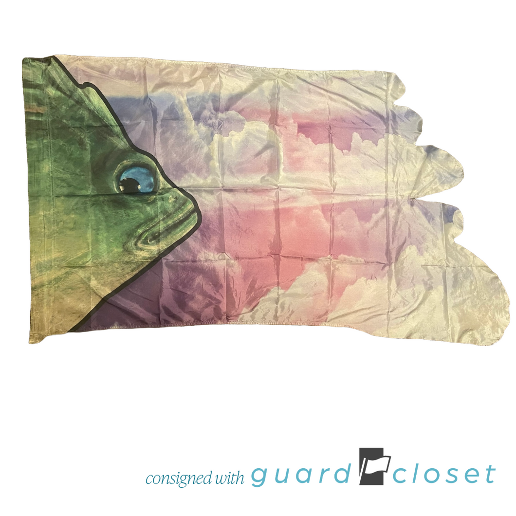 32 Green Fish Purple Clouds Flags