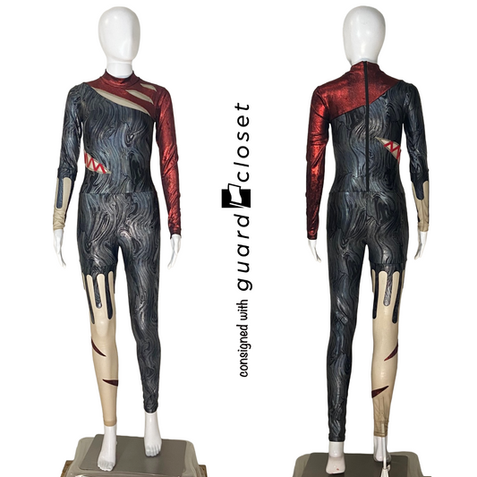 Gray Tan Maroon Long Sleeve Unitards | guardcloset | Set of 12