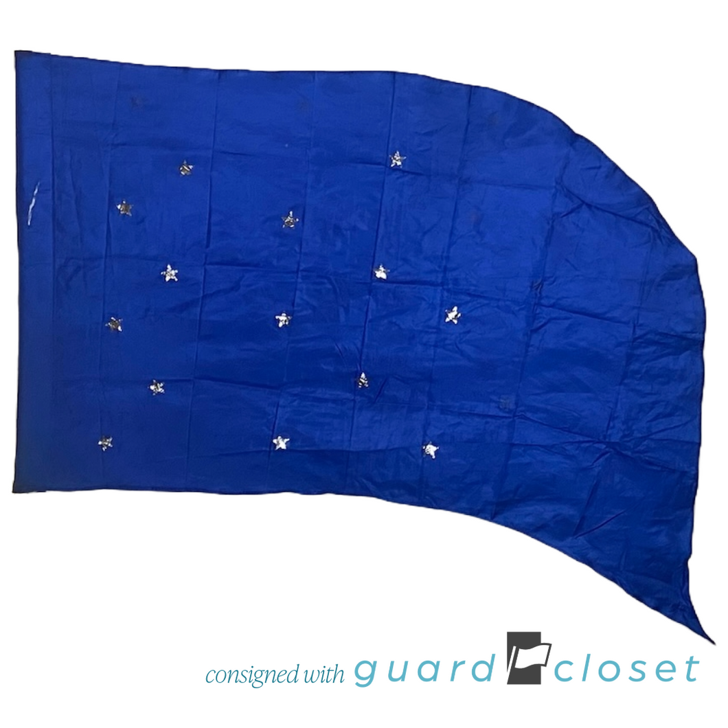 6 solid dark blue w/ silver star flags
