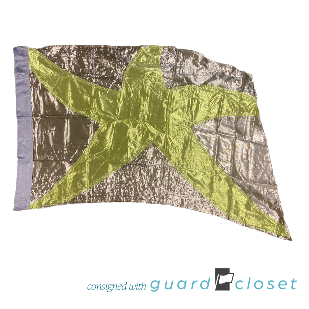 14 Silver Green Starfish Flags