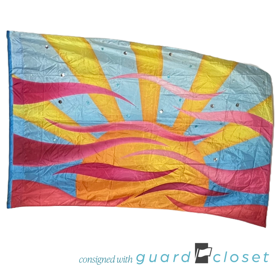 37 multicolor sunrise flags