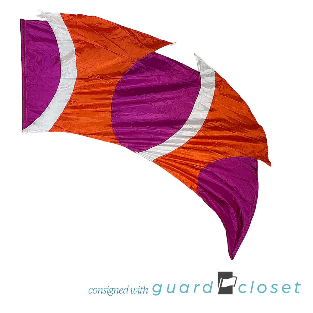 12 Fuchsia Orange White Swing Flags