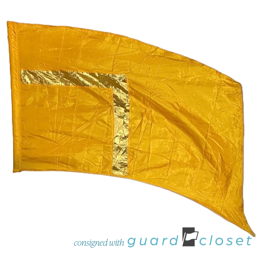 5 orange gold flags