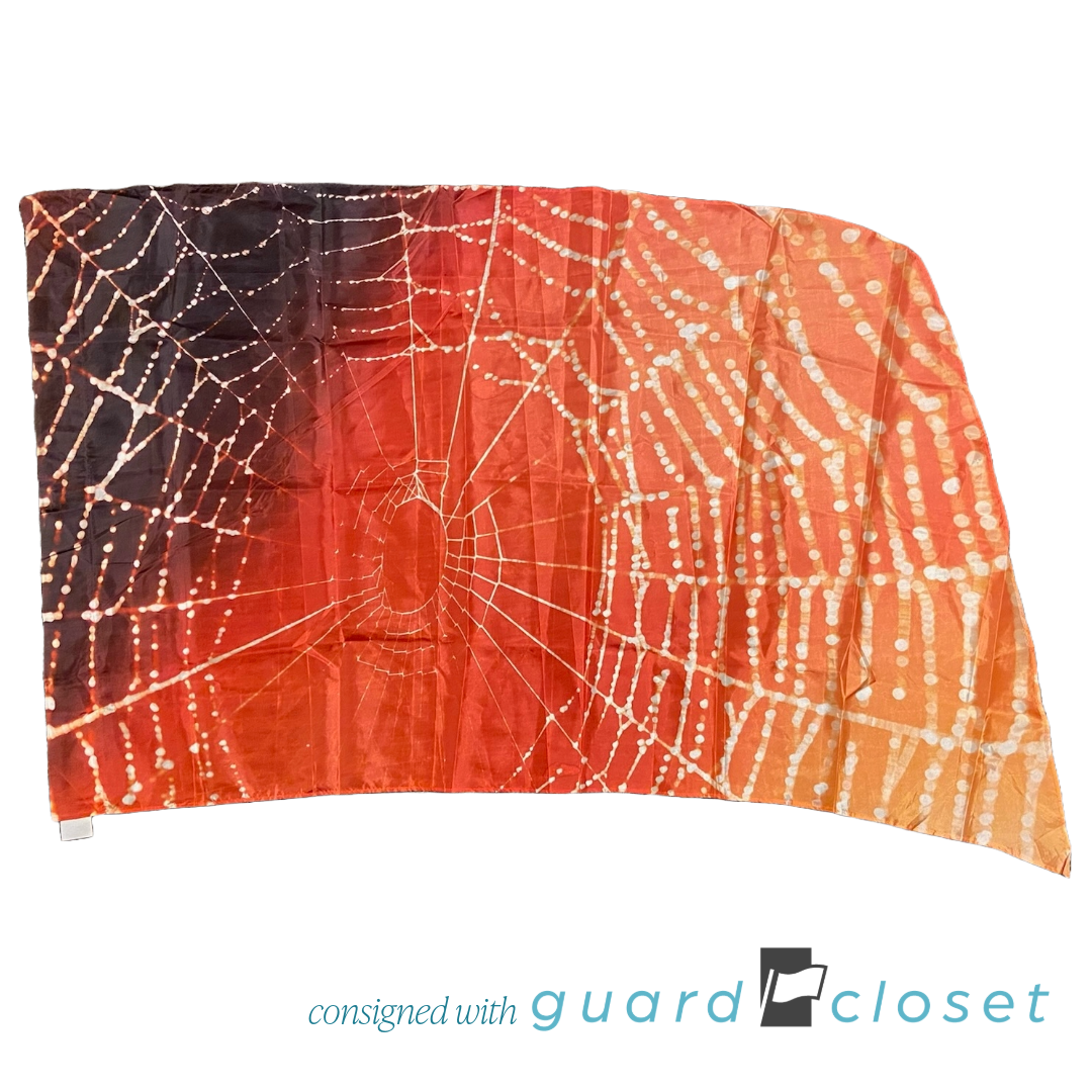 10 Orange to Red Spider Web Flags by Winter Guard Tarps