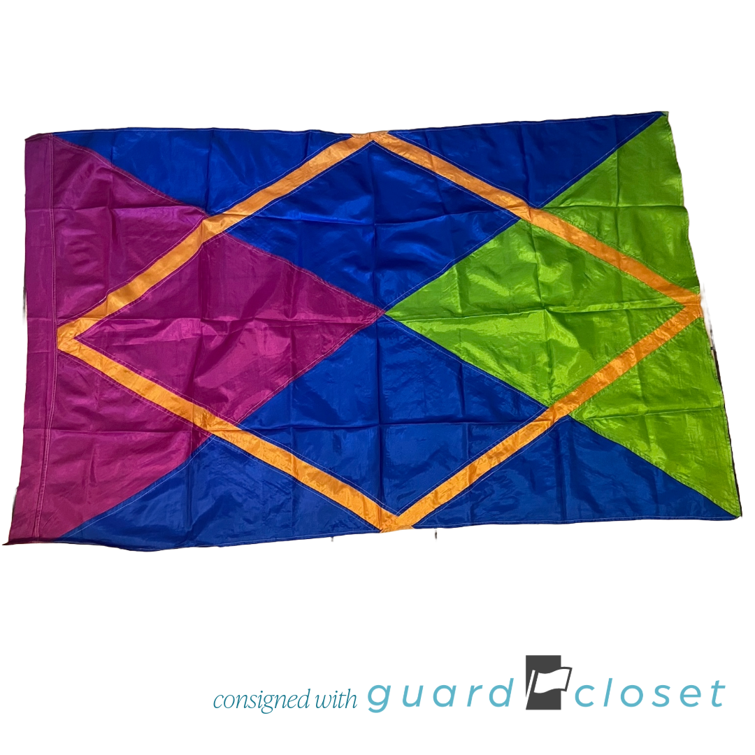 10 Blue Green Orange Fuchsia Diamond Flags