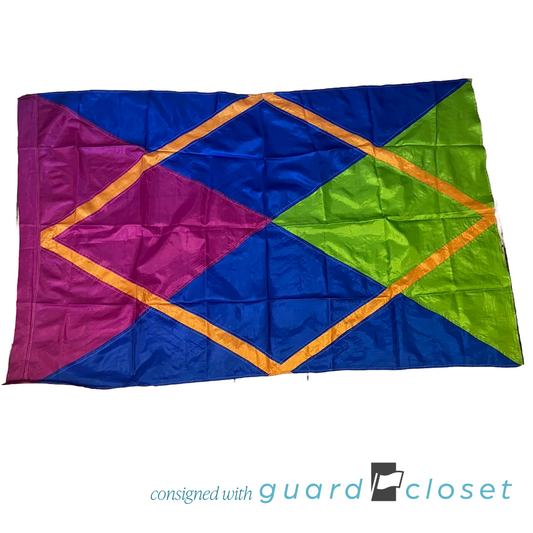 10 Blue Green Orange Fuchsia Diamond Flags