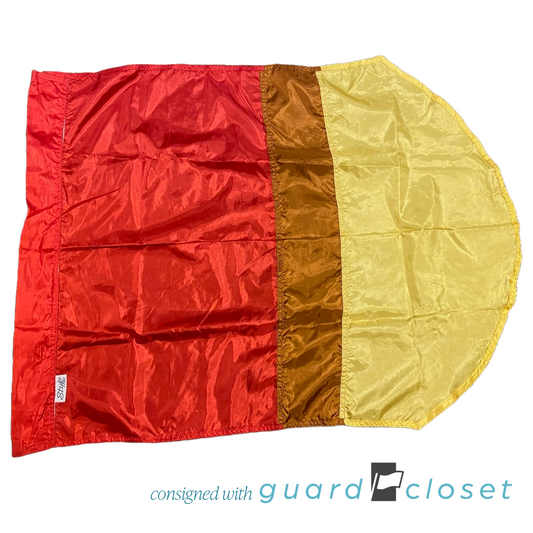 10 red brown yellow colorblock flags by Style Plus